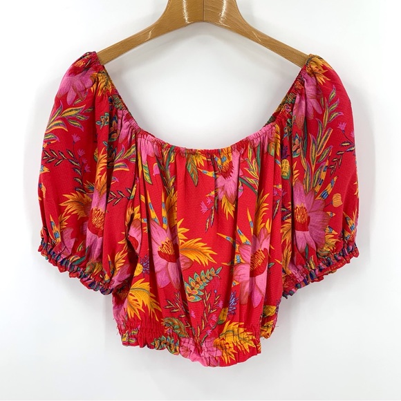 RACHEL Rachel Roy NWT Red Tropical Floral Patterned Off-the Shoulder Top, Medium - Picture 12 of 15